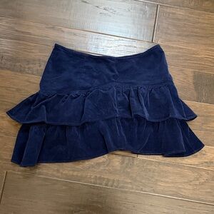 MOTHER Mini Skirt ruffled Corduroy dark blue
